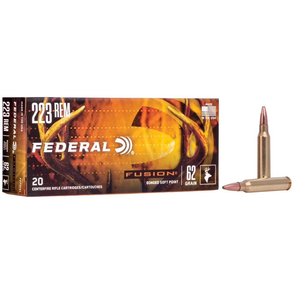 Federal Fusion, 223 Remington, 62 Grain, Boat Tail, 20 Round Box-img-0