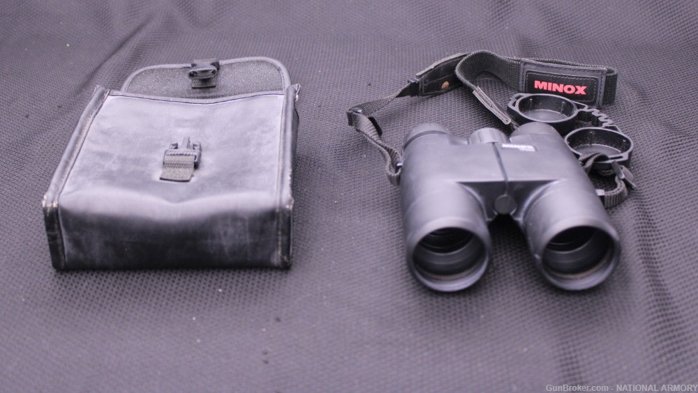 Minox BD 10x42 ALT BR Black Binocular 62 123 W/ Leather Case-img-1