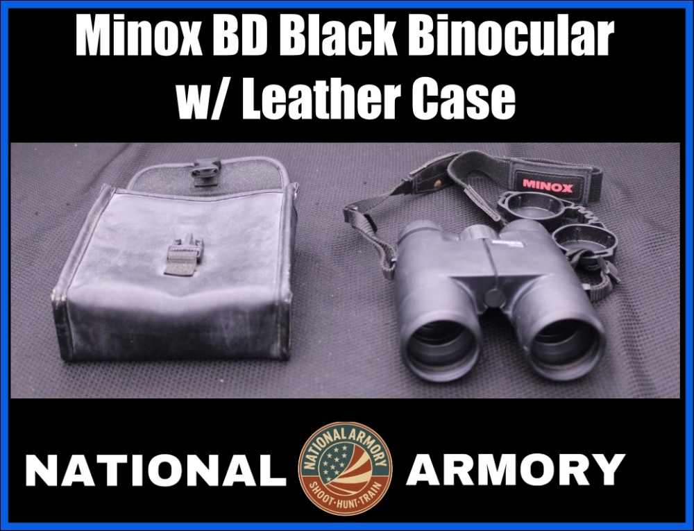Minox BD 10x42 ALT BR Black Binocular 62 123 W/ Leather Case-img-0