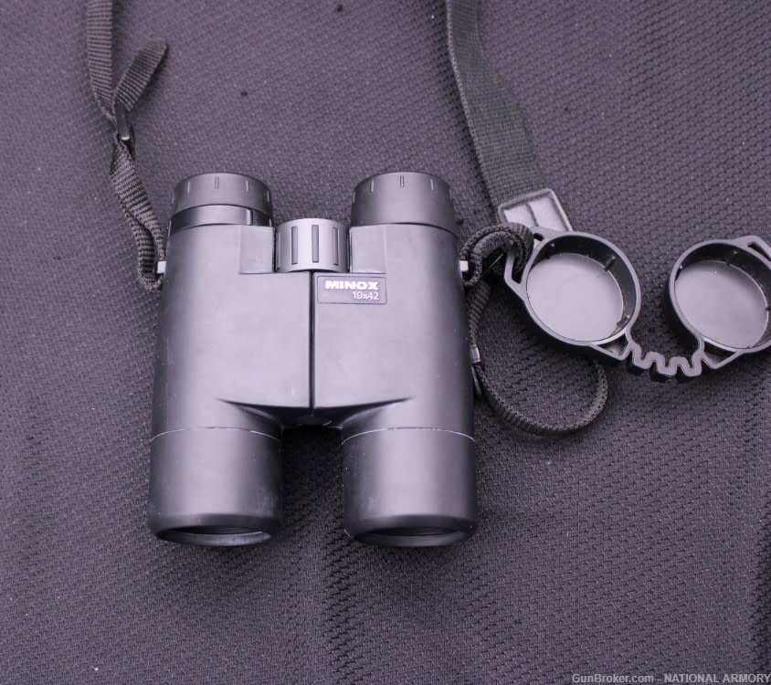 Minox BD 10x42 ALT BR Black Binocular 62 123 W/ Leather Case-img-3