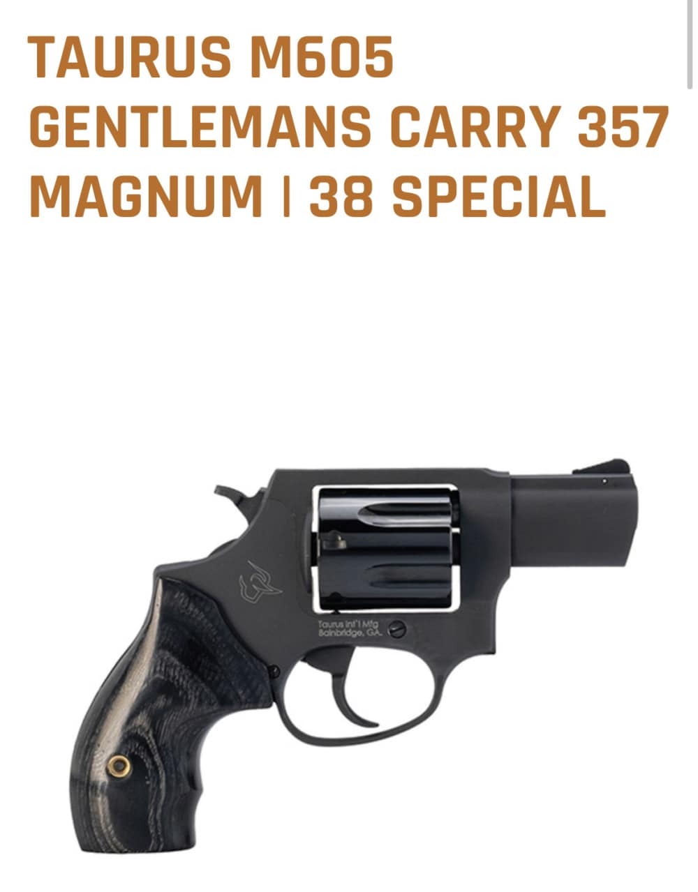NIB Taurus 605 GENTLEMANS CARRY 357MAG 2" 2-60523 In Stock Ready to Ship-img-0