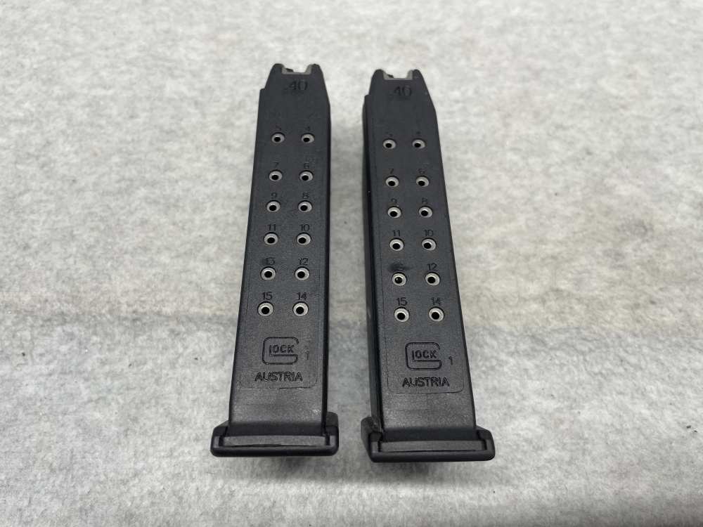 GLOCK 22 35 .40 S&W Magazines Factory 15 Round 40 Cal GEN3 2 QTY-img-2