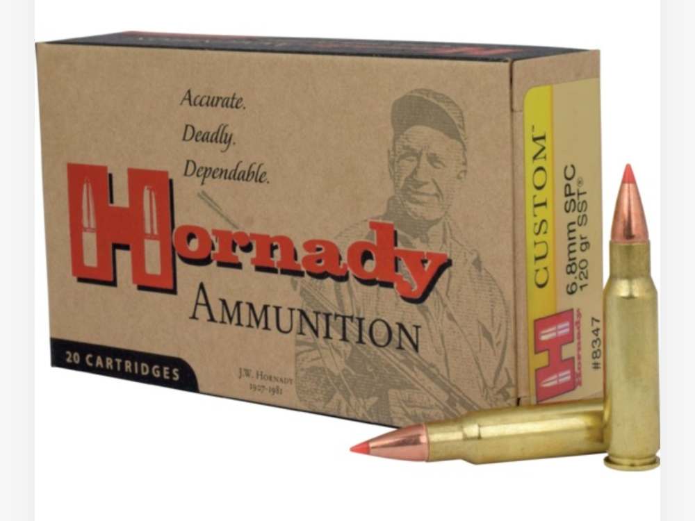 X40 Rounds Hornady Custom 6.8mm SPC 120 Grain SST Ammo No Reserve-img-0