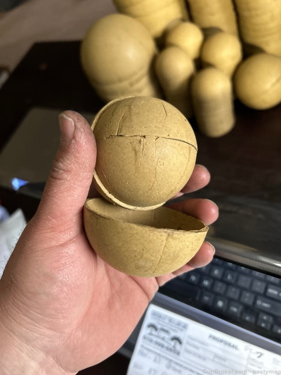 6" FIREWORK SHELL -nesting - MORTAR CANNON BALL  BLACK POWDER PYROTECHNICS -img-4