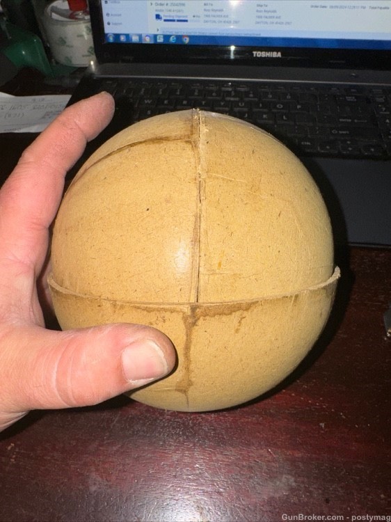 6" FIREWORK SHELL -nesting - MORTAR CANNON BALL  BLACK POWDER PYROTECHNICS -img-3