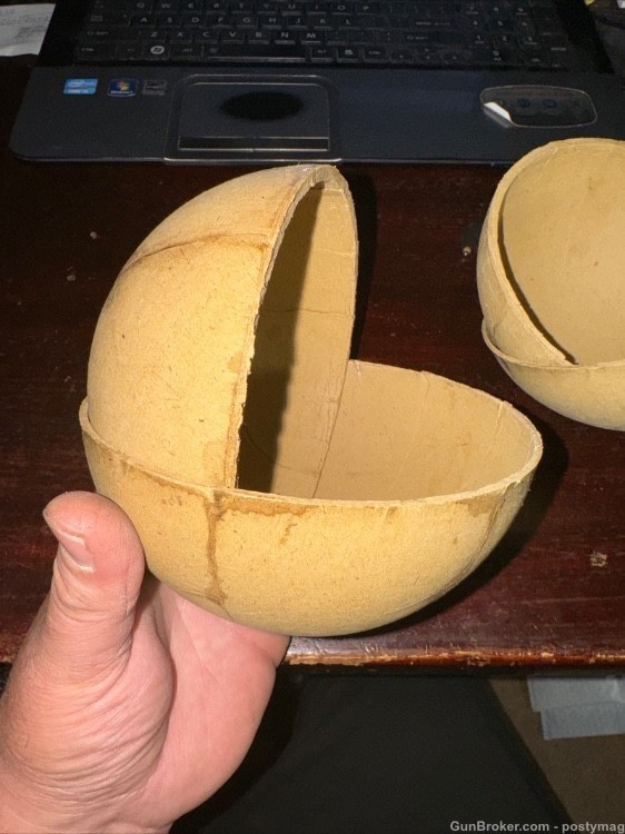 6" FIREWORK SHELL -nesting - MORTAR CANNON BALL  BLACK POWDER PYROTECHNICS -img-0
