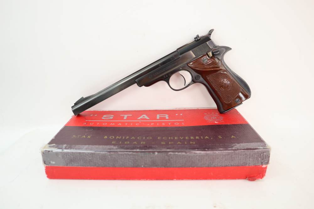 Rare Very Nice Star Model F Target .22 LR Pistol W/ Original Box 7" Barrel -img-0