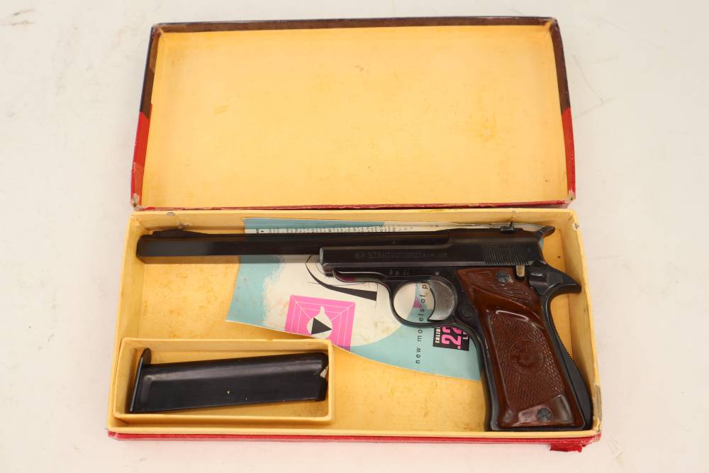Rare Very Nice Star Model F Target .22 LR Pistol W/ Original Box 7" Barrel -img-3