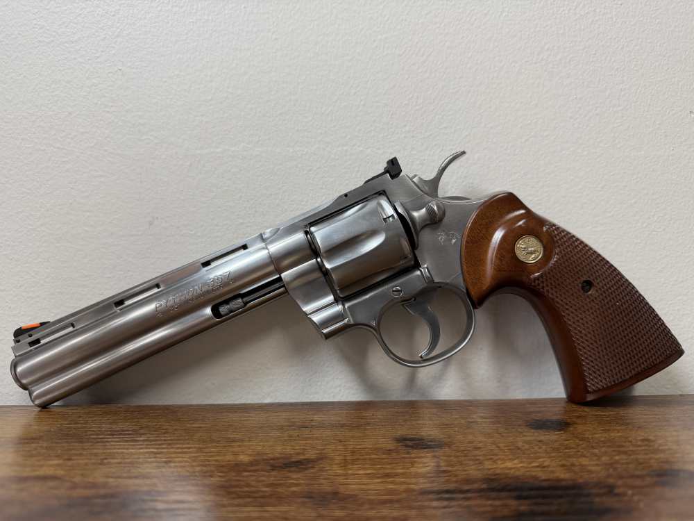 Colt Python .357 Magnum 6" Stainless Revolver w/ Box 1987MFG-img-0