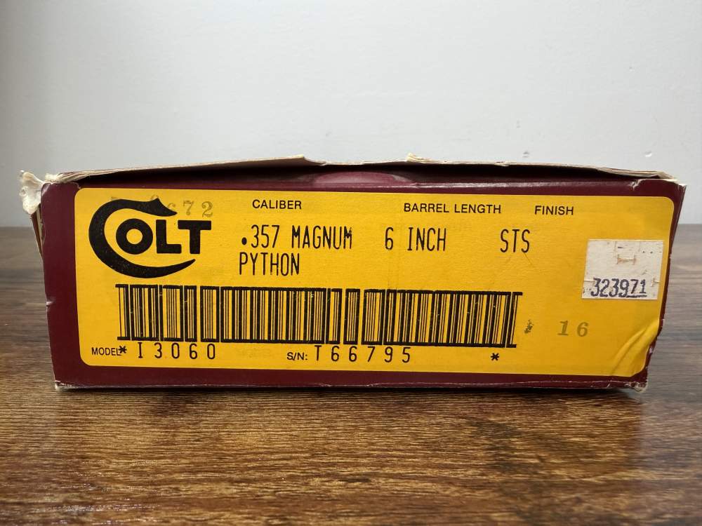 Colt Python .357 Magnum 6" Stainless Revolver w/ Box 1987MFG-img-2
