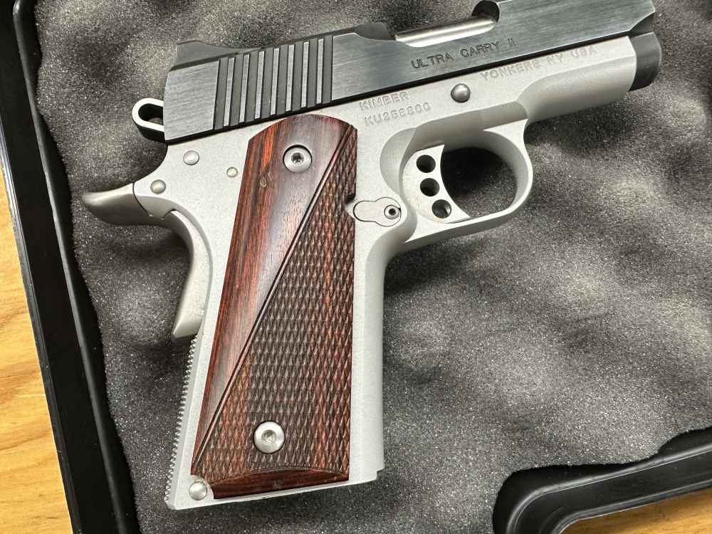 Kimber Ultra Carry II two tone 45 with three mags, good condition.-img-3