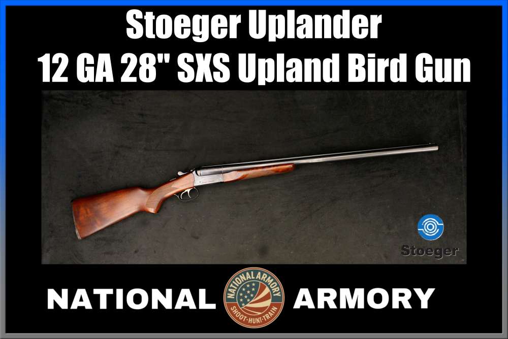 Stoeger Uplander 12 GA 28" SXS BBLs Blued 3" Dual Triggers Upland Bird Gun-img-0