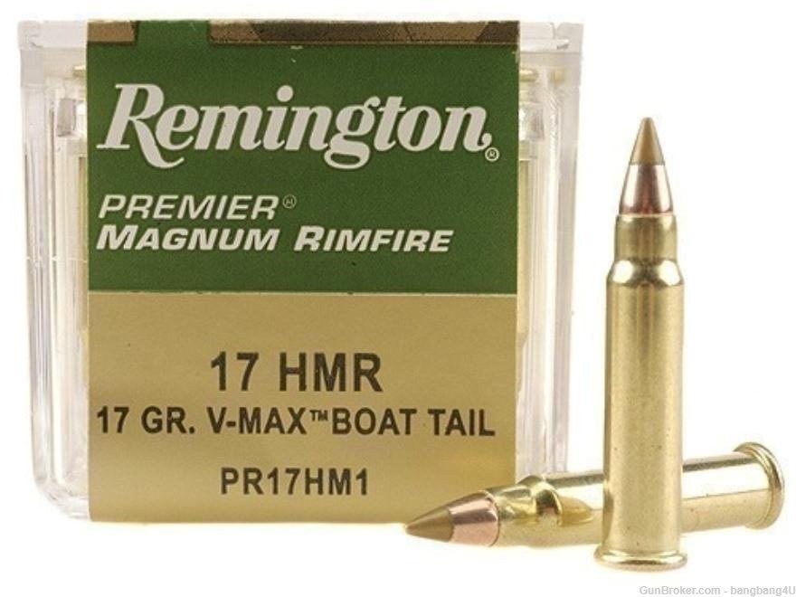 Remington 17 HMR 17 grain Accutip-V Boat Tail PR17HM1 , 500 rounds -img-0