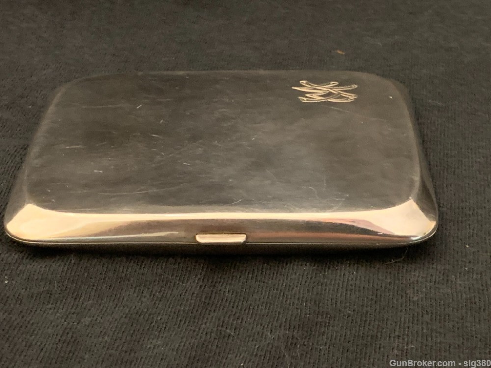 ANTIQUE JB 1912 .800 SILVER WITH GOLD WASH MONOGRAMMED CIGARETTE CASE, 88g-img-1