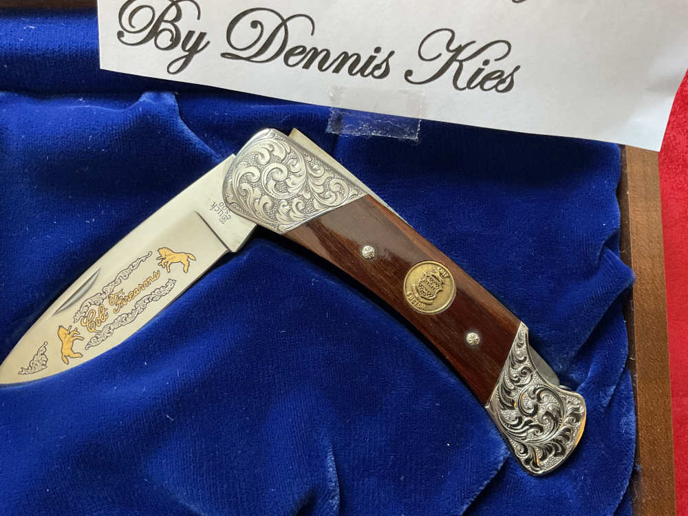 1983 Only One Colt Buck Dennis Kies Master Engraved Knife w Case-img-2