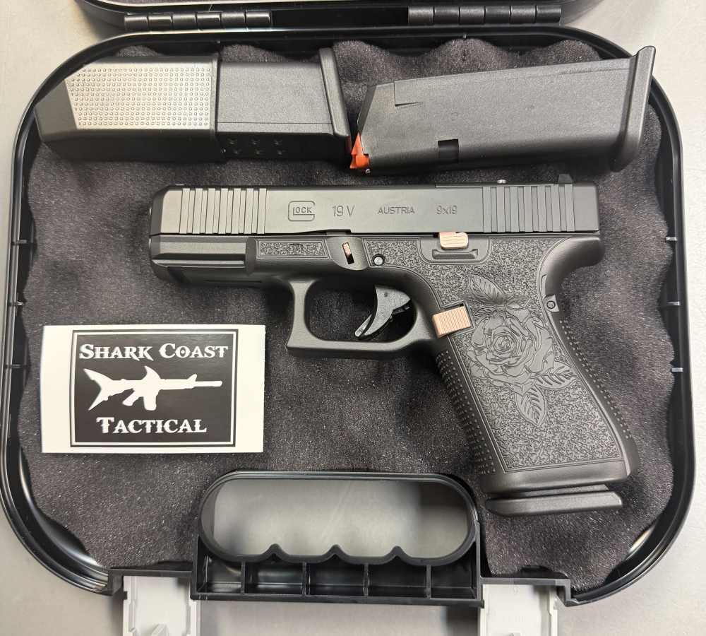 GLOCK 19 V Optic Ready 9mm Shark Coast Tactical Black Rose-img-1