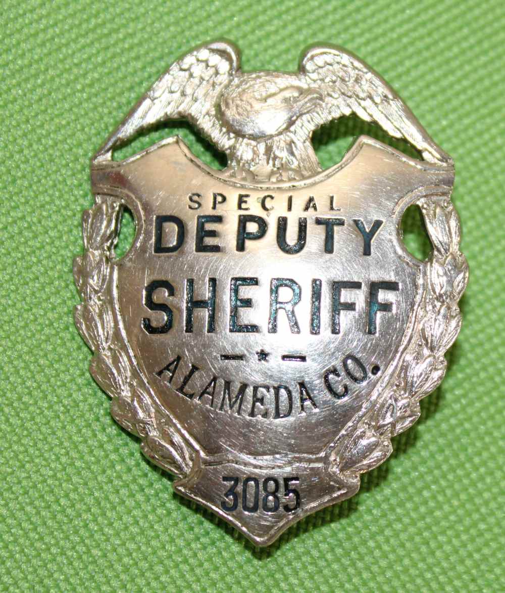 Vintage Alameda Co Calif Special Deputy Sheriff BADGE & SHERIFF'S PATCH-img-1