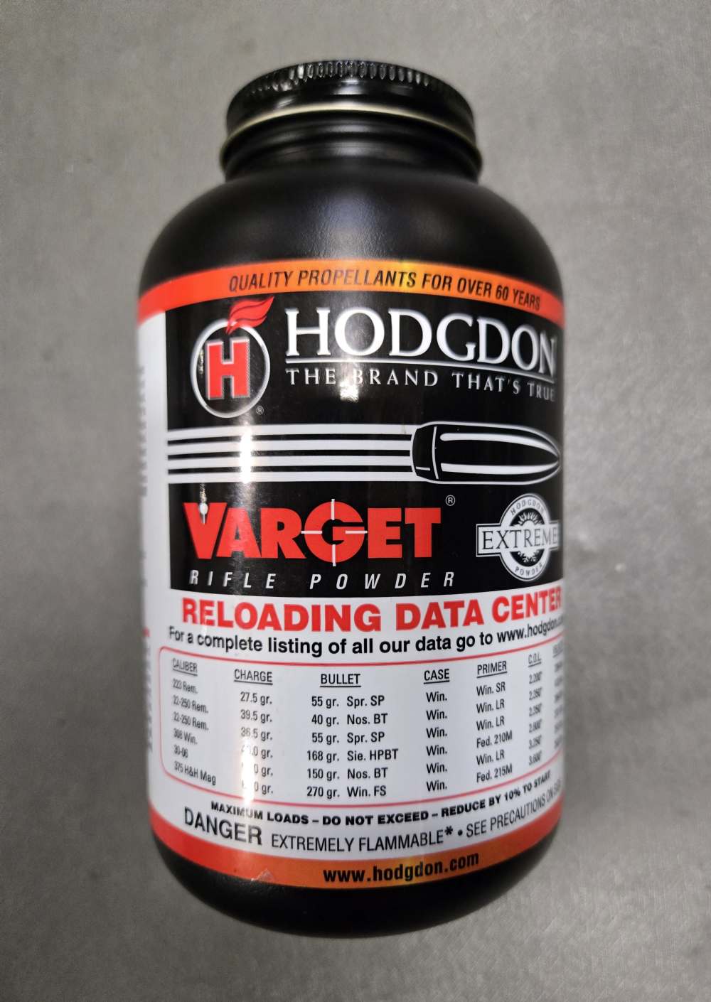 Hodgdon varget smokeless powder 1 pounds-img-0