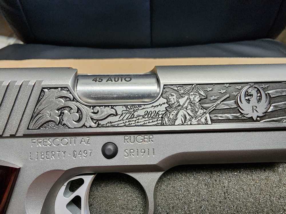 PICS NEW RUGER SR1911 45 5" USA 250TH ANNIVERSARY ENGRAVED 1776 LIMITED 250-img-10