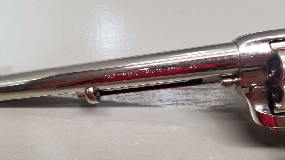 1977 3rd Gen Colt Single Action Army .45lc 7.5" Nickel W/Display Case WOW! -img-11