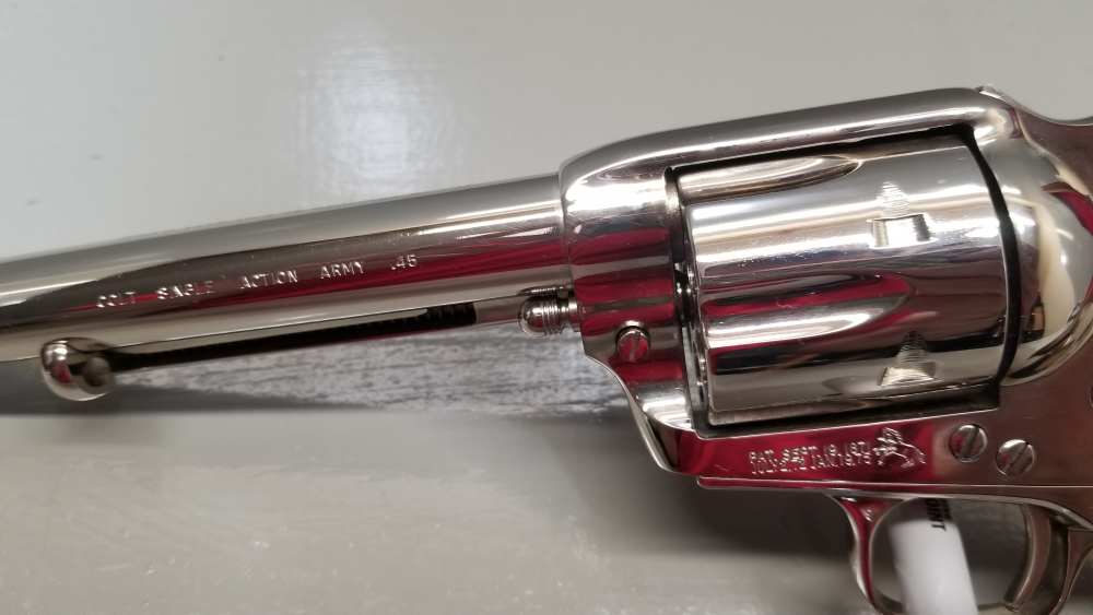 1977 3rd Gen Colt Single Action Army .45lc 7.5" Nickel W/Display Case WOW! -img-10