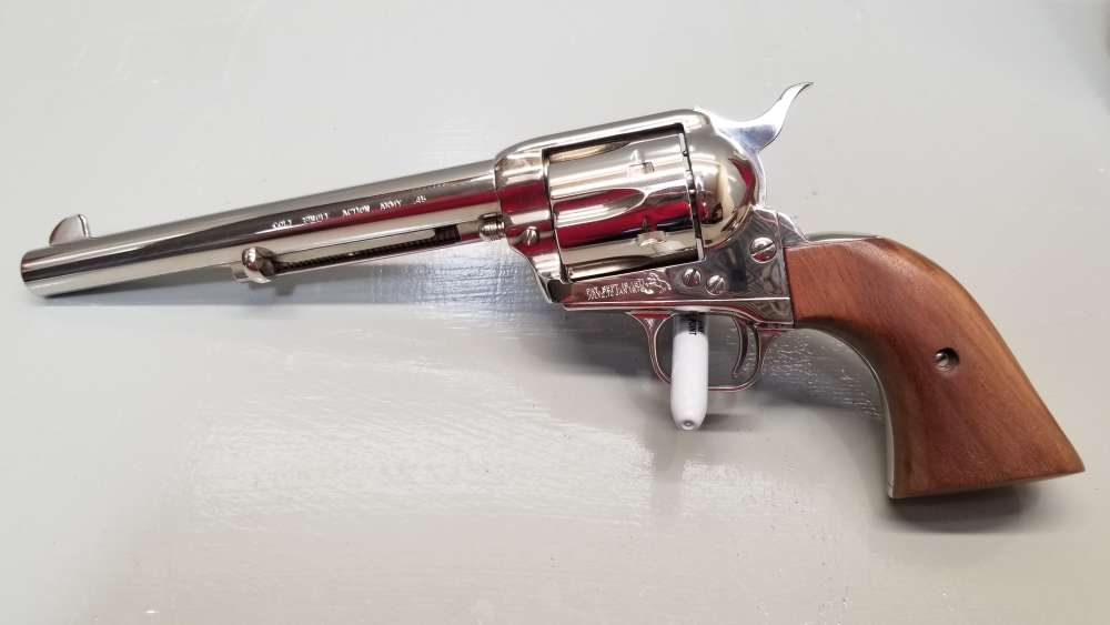 1977 3rd Gen Colt Single Action Army .45lc 7.5" Nickel W/Display Case WOW! -img-3