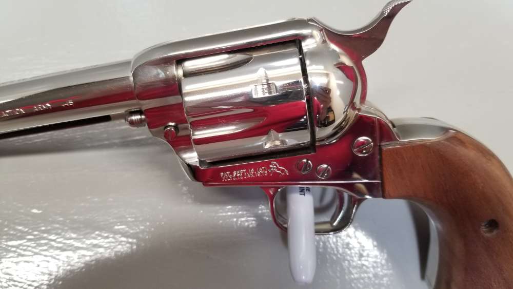 1977 3rd Gen Colt Single Action Army .45lc 7.5" Nickel W/Display Case WOW! -img-8