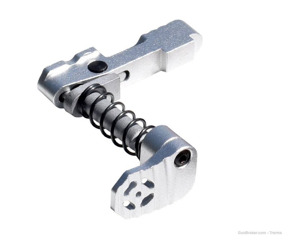 Presma AR-15 Ambidextrous Extended Modular Magazine Release – Silver-img-0
