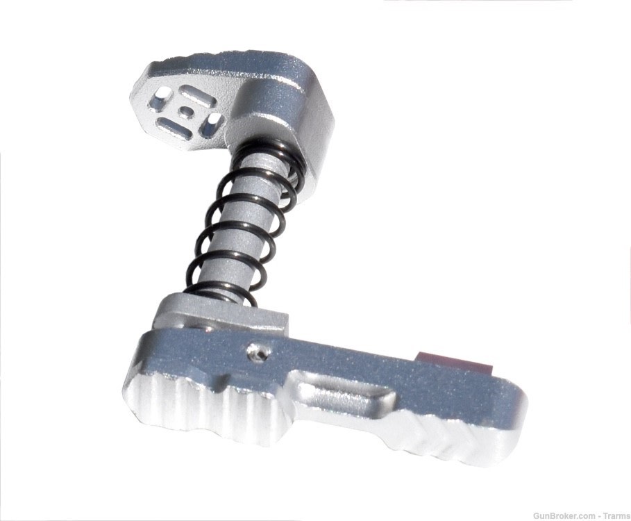 Presma AR-15 Ambidextrous Extended Modular Magazine Release – Silver-img-1