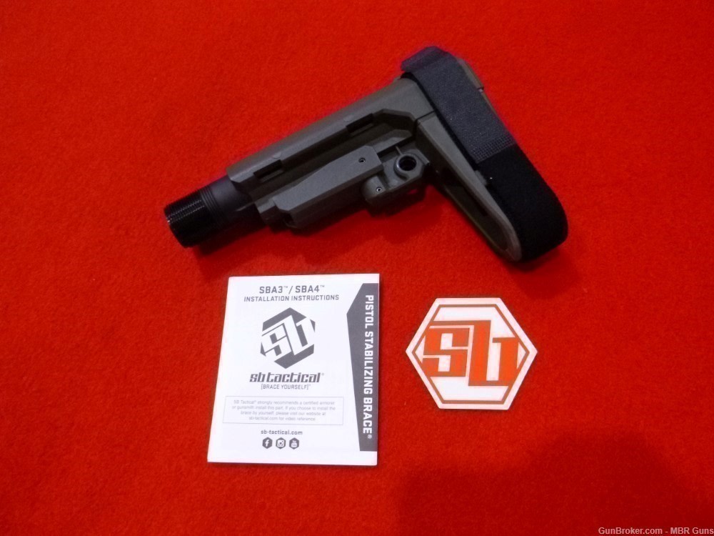 SBA3 SB Tactical AR Pistol Brace w/ Adjustable Buffer Tube ODG SBA3-04-SB-img-5