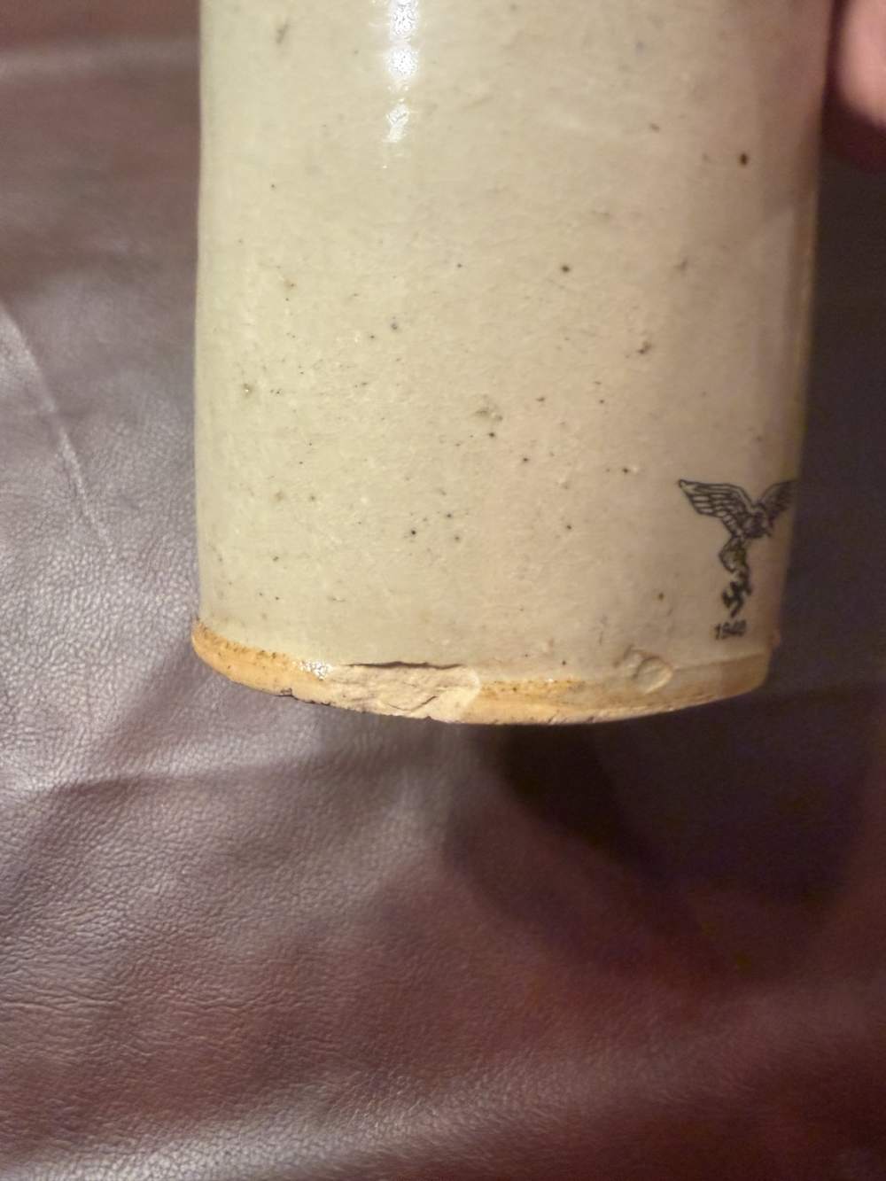 1940 WWII German Luftwaffe Stoneware Bed Warmer Hot Water Bottle Marked-img-5