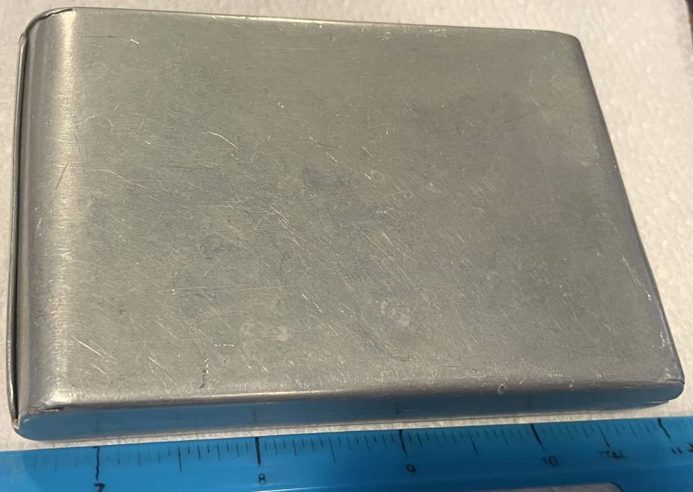1945 Aluminum Cigarette Case US Trench Art Souvenir France 1945-img-2