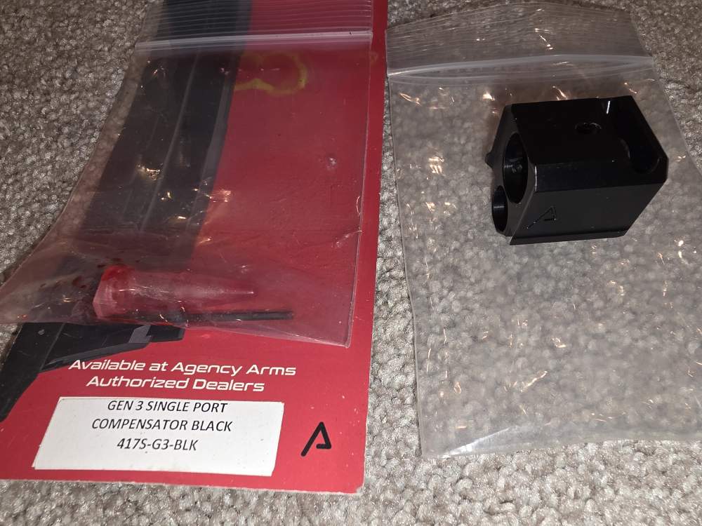 Glock19 compensator Gen 3, Agency Arms.  New, Threaded.-img-0