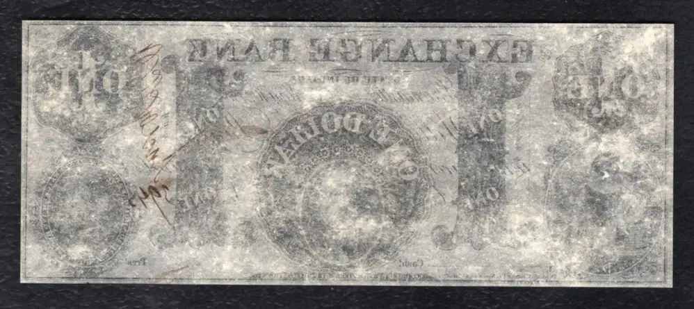 1854 $1 Indiana Bank Note Money Currency-img-1