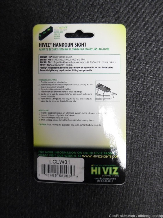 hi viz handgun front sight fits all ruger lc9 models new in package-img-1