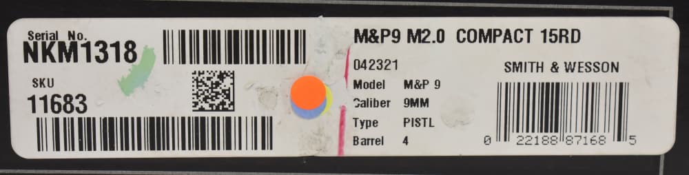 Smith & Wesson M&P9 M2.0 Compact 4" Barrel 15 Rd. No Thumb Safety - 11683 -img-11