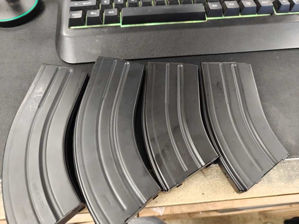 Lot of 4 DuraMag 20 28rd 7.62x39mm for AR-15 Black Mags Magazines-img-3
