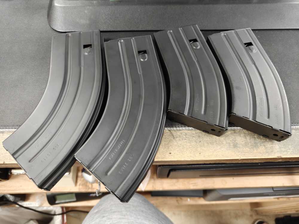 Lot of 4 DuraMag 20 28rd 7.62x39mm for AR-15 Black Mags Magazines-img-0