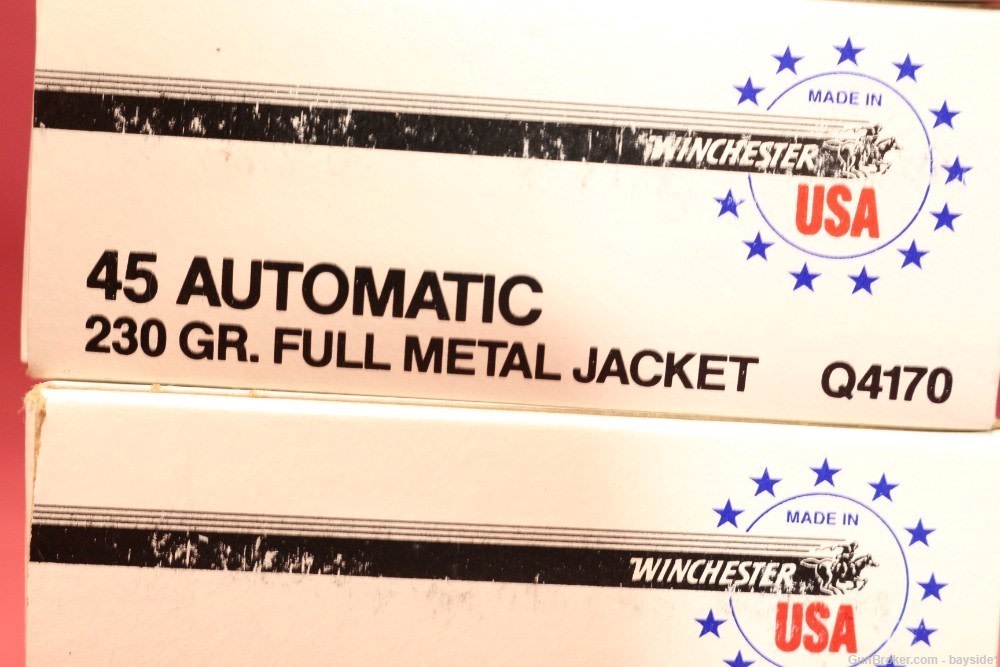 45 ACP Winchester Made 230 Grain Full Metal Jacket 200 Rounds-img-3