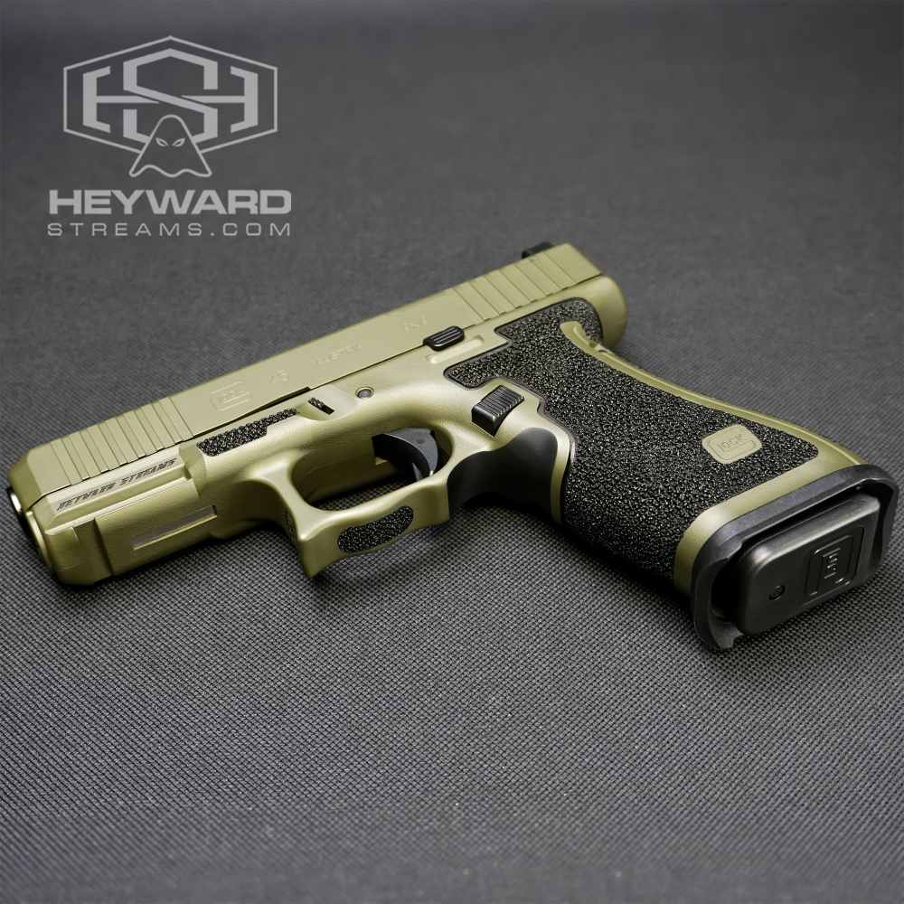  Glock 45 Custom MOS – OD Green Cerakote, Nano X Stippled Frame, 9mm-img-1