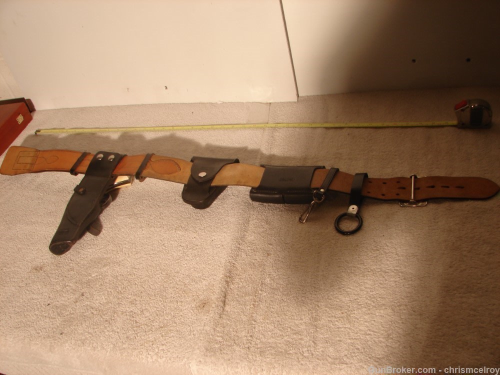 S.D. MYRES OF EL PASO TEX FULL DUTY BELT K FRAME 4" VINTAGE AND RARE-img-20