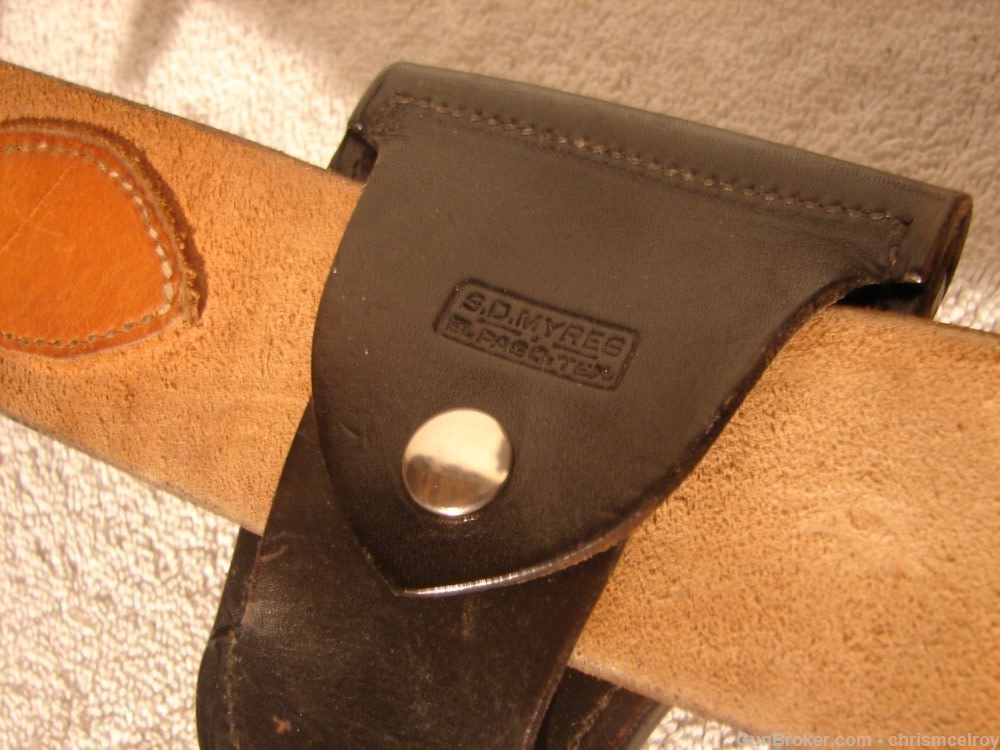 S.D. MYRES OF EL PASO TEX FULL DUTY BELT K FRAME 4" VINTAGE AND RARE-img-25
