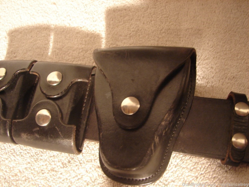 S.D. MYRES OF EL PASO TEX FULL DUTY BELT K FRAME 4" VINTAGE AND RARE-img-7