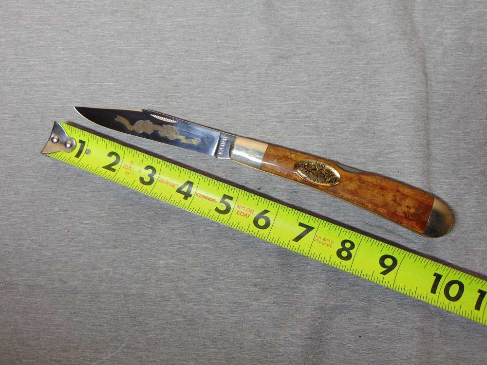 KA-BAR CK91 1 BLADE KABAR CLUB KNIFE 1991 BIRD`S EYE MAPLE HANDLES KNIFE-img-0