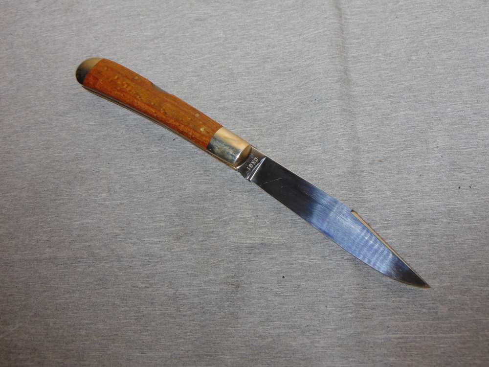 KA-BAR CK91 1 BLADE KABAR CLUB KNIFE 1991 BIRD`S EYE MAPLE HANDLES KNIFE-img-1