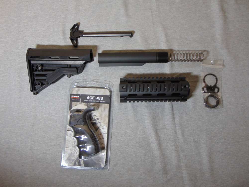 Upper Ar-15 Parts Blackhawk Knoxx Stock, Buffer Set & Charging Handle READ-img-0