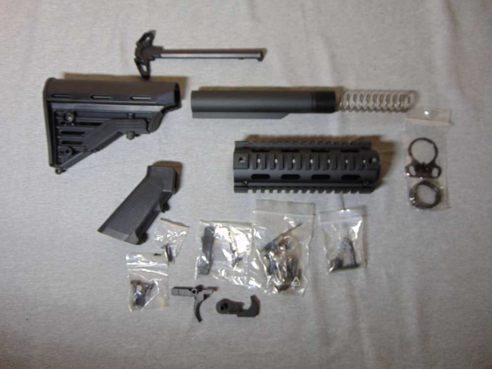 Upper Ar-15 Parts Blackhawk Knoxx Stock, Buffer Set & Lower Parts READ-img-0