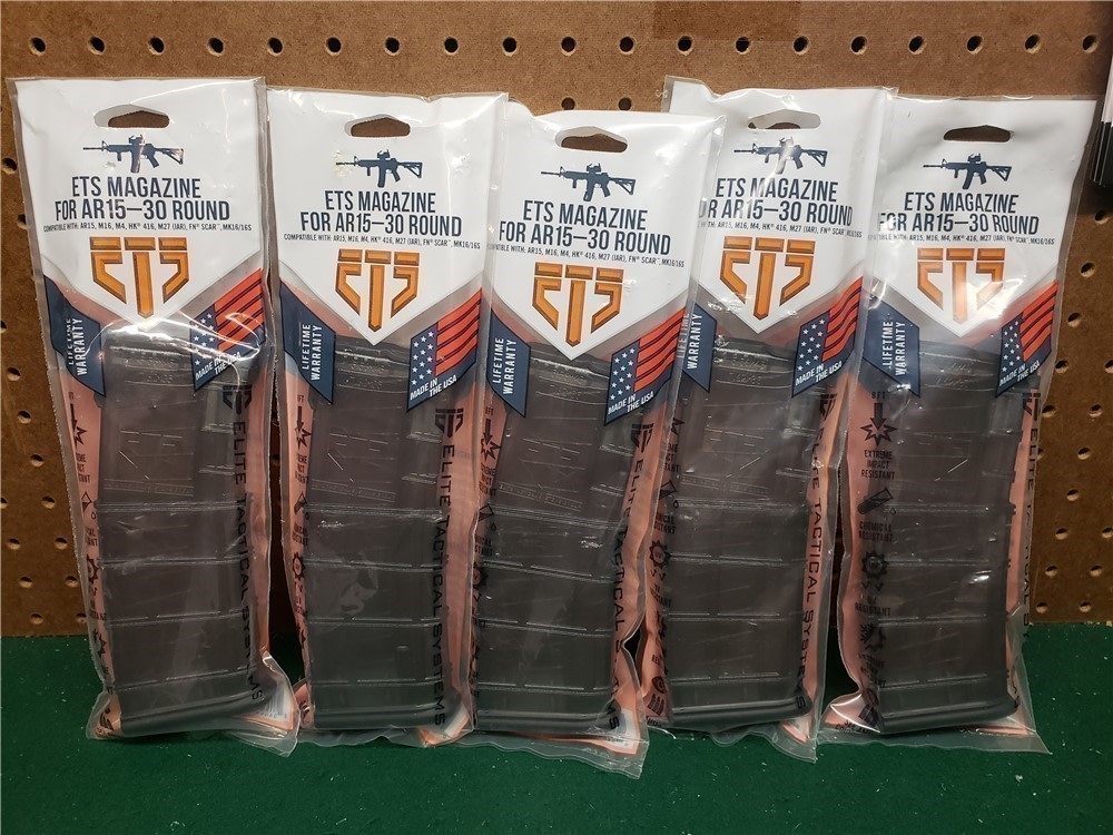 Set of five Brand New Elite Tactical Systems ETS AR 15 Mags 30 Round Smoke-img-0