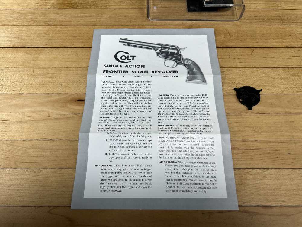 Colt Single Action Frontier Scout .22 Magnum MAG Revolver 4.75" Brl OEMBox -img-1