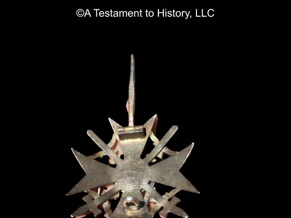 WWII GERMAN- SILVER CONDOR LEGION CROSS WITH SWORDS ORIGINAL WW2 RARE MEDAL-img-9